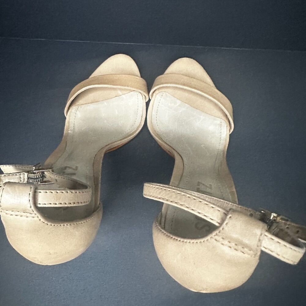 Schutz Stiletto Sandal 6.5 Ankle Strap Nude Heels Formal Cocktail Tan Cadey Lee - Picture 6 of 11